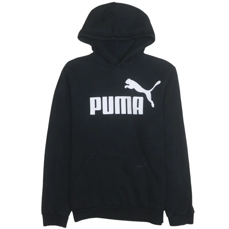 Puma Black Hoodie Women’s XXLarge Printed Logo Front Pocket Pullover Sweatshirt sold by Vintage Club