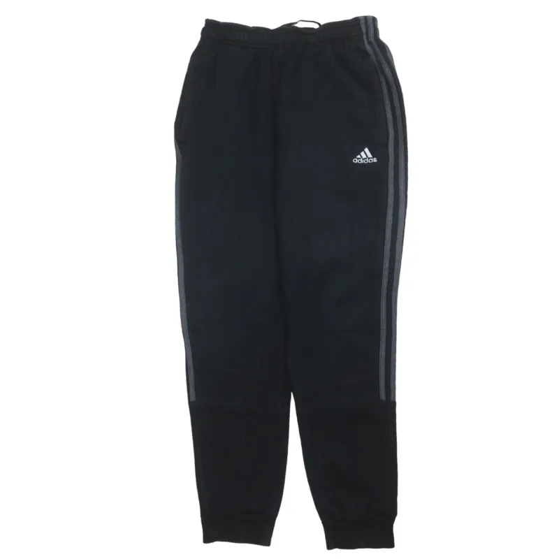 Adidas Black Joggers Men’s Small Embroidered Logo Side Stripes Cuffed Sweatpants sold by Vintage Club