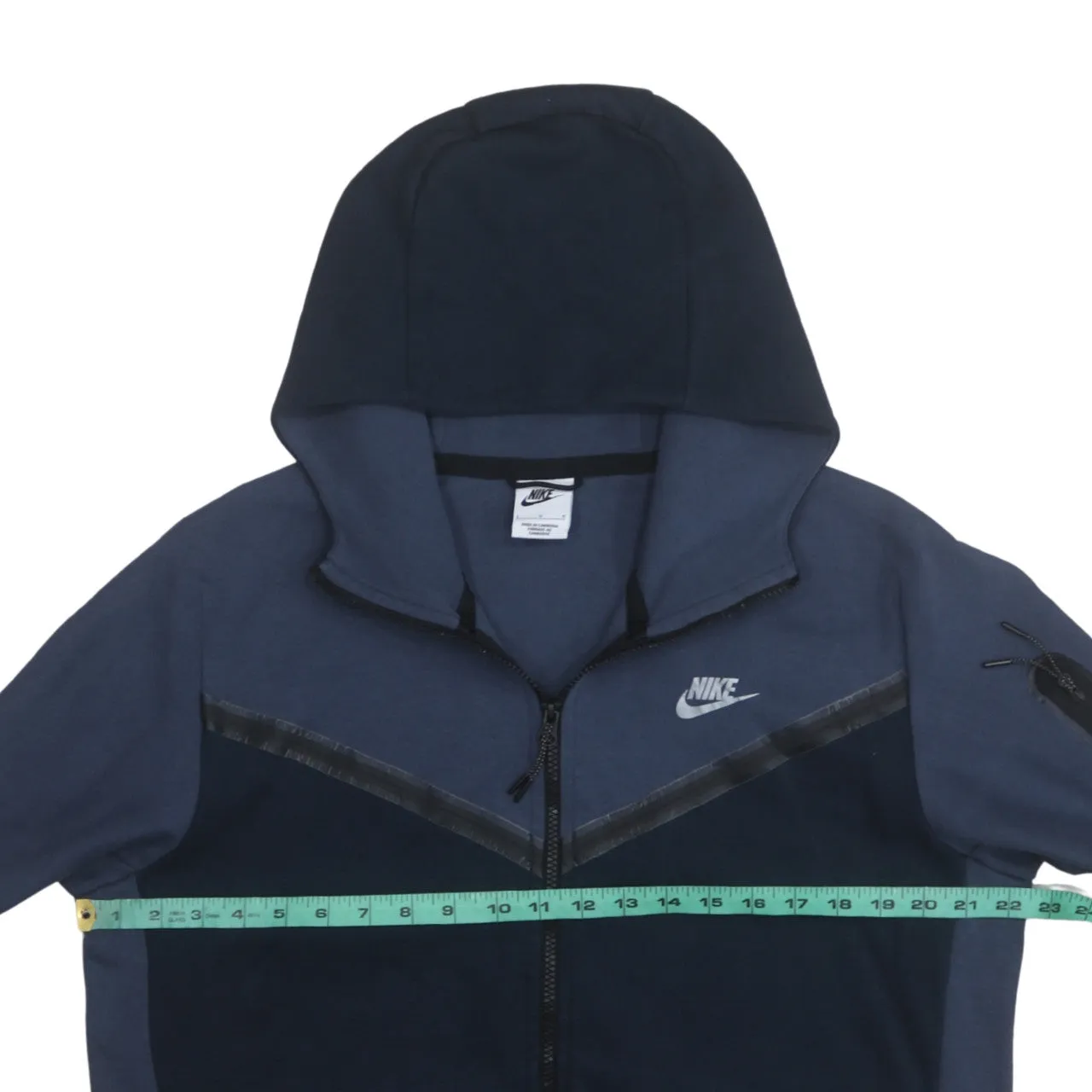 Nike Navy Blue Full Zip Hoodie Women’s Large Embroidered Logo Arm Zip Pocket Sweatshirt sold by Vintage Club product image thumbnail 5