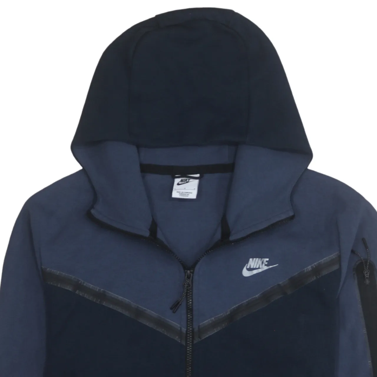 Nike Navy Blue Full Zip Hoodie Women’s Large Embroidered Logo Arm Zip Pocket Sweatshirt sold by Vintage Club product image thumbnail 3