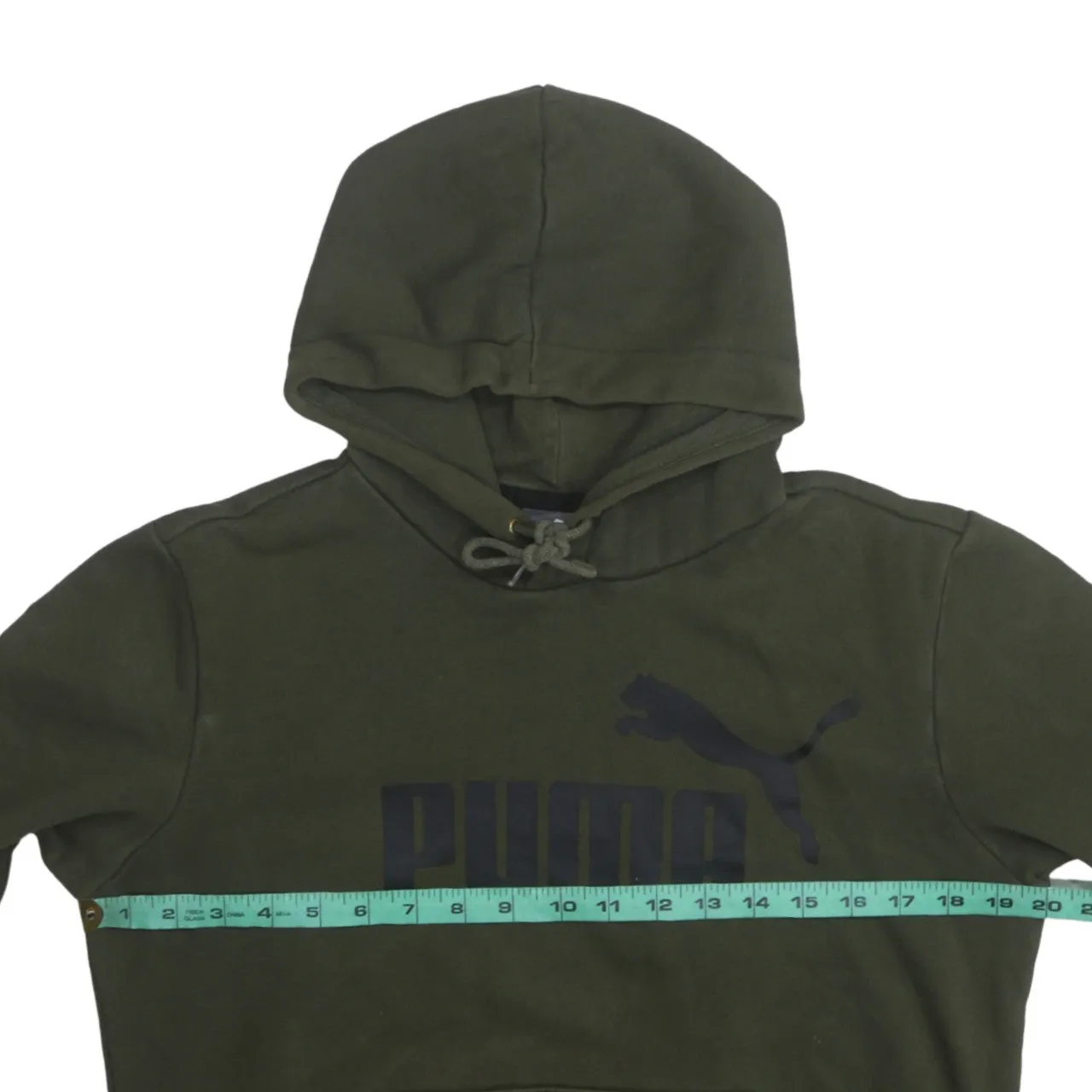 Puma Dark Khaki Hoodie Men's XSmall Printed Logo Front Pocket Pullover Sweatshirt sold by Vintage Club product image thumbnail 5