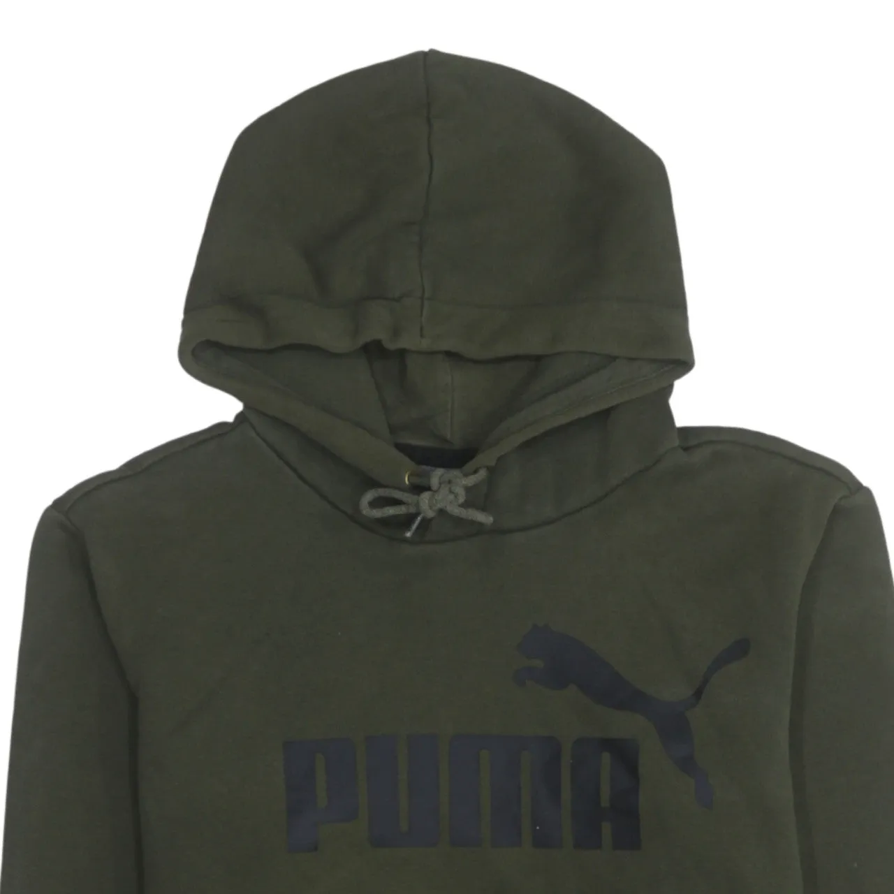 Puma Dark Khaki Hoodie Men's XSmall Printed Logo Front Pocket Pullover Sweatshirt sold by Vintage Club product image thumbnail 3