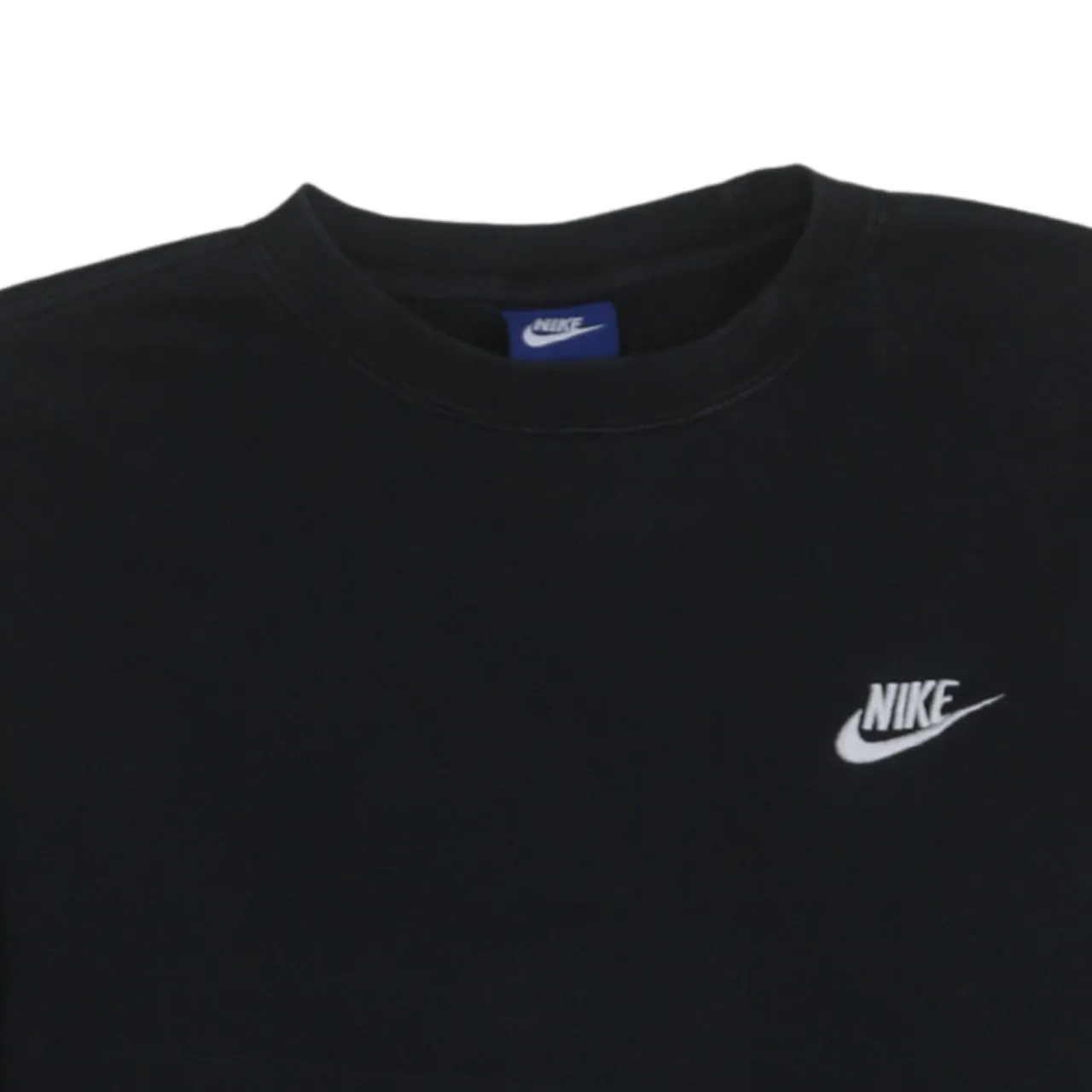 Nike Black Sweatshirt Men's Small Embroidered Chest Swoosh Fleece Crewneck Pullover sold by Vintage Club product image thumbnail 3