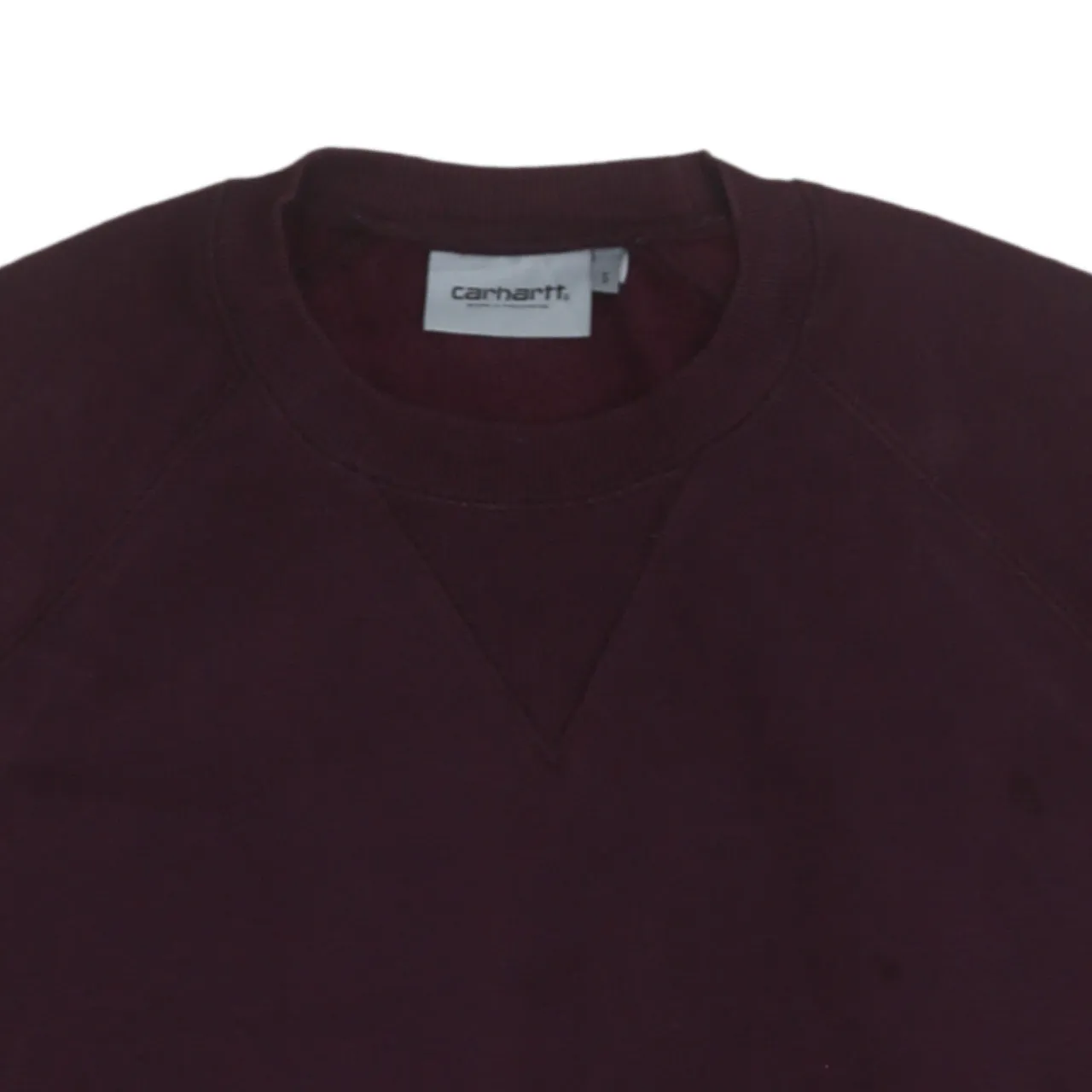 Carhartt Burgundy Red Sweatshirt Men's Small Embroidered C Logo Raglan Crewneck Pullover sold by Vintage Club product image thumbnail 3