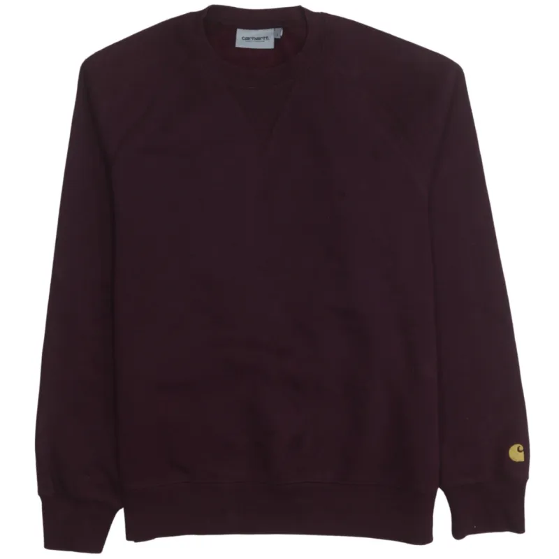 Carhartt Burgundy Red Sweatshirt Men's Small Embroidered C Logo Raglan Crewneck Pullover made by Carhartt