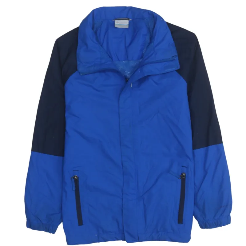 Columbia Blue Windbreaker Jacket Women's Large Zip Pockets Elastic Cuffs Lightweight Outerwear made by Columbia
