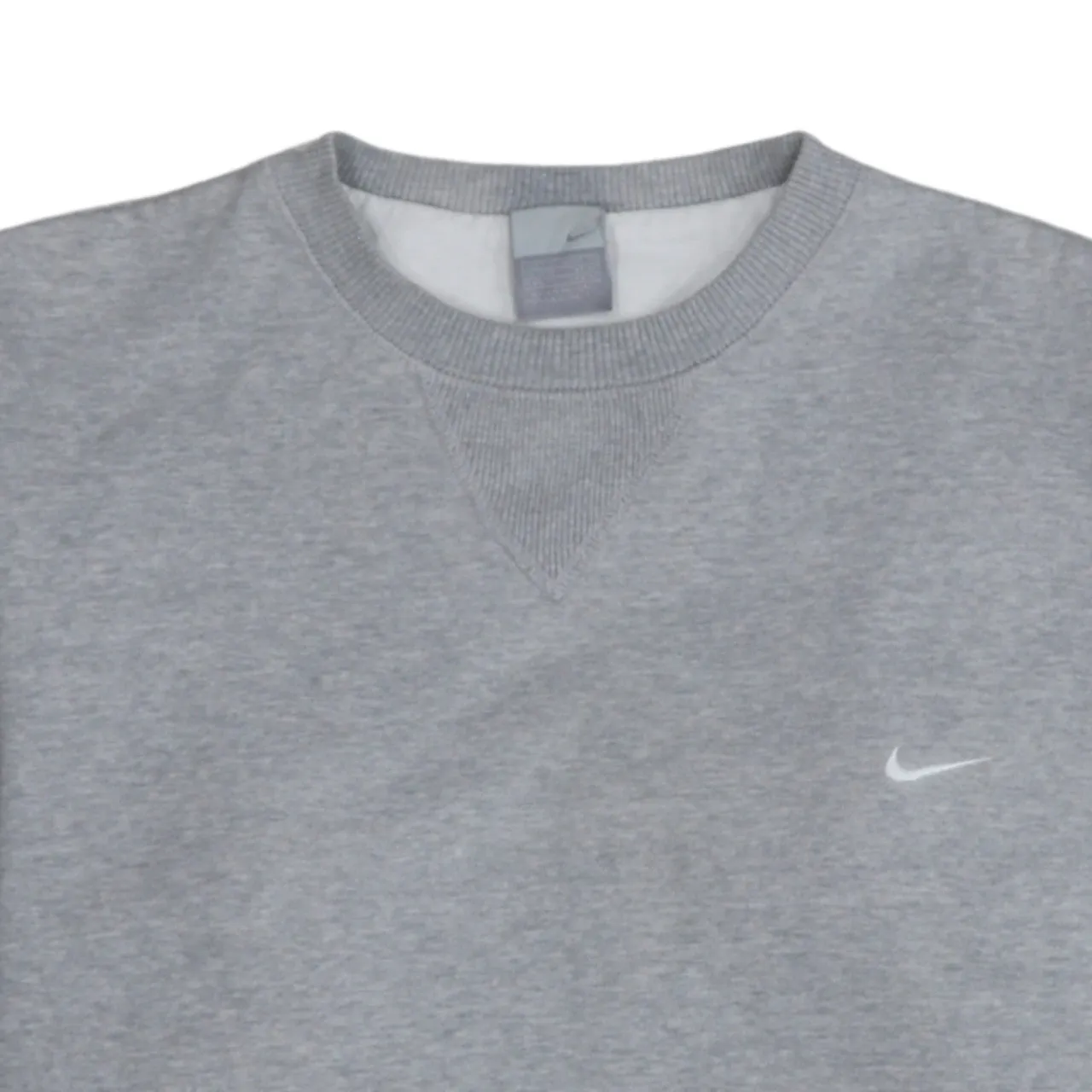 Nike Grey Crewneck Sweatshirt Men's Small Embroidered Swoosh Ribbed Cuffs Pullover sold by Vintage Club product image thumbnail 3