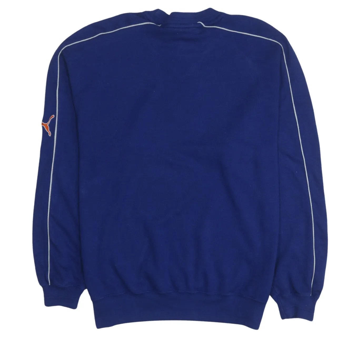 Puma Royal Blue Sweatshirt Men's Medium Embroidered Logo Piping Crewneck Pullover Fleece Top sold by Vintage Club product image thumbnail 2