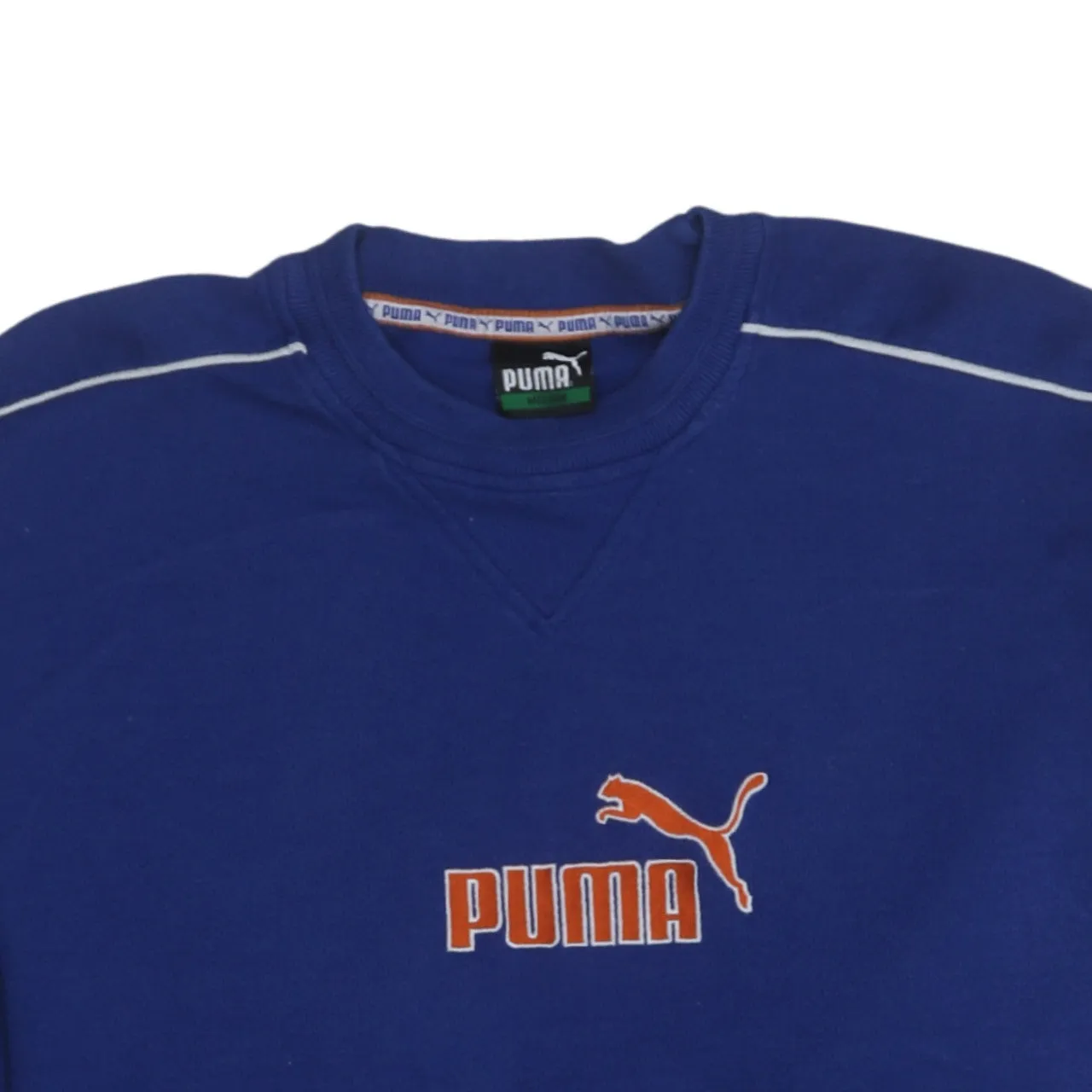 Puma Royal Blue Sweatshirt Men's Medium Embroidered Logo Piping Crewneck Pullover Fleece Top sold by Vintage Club product image thumbnail 3