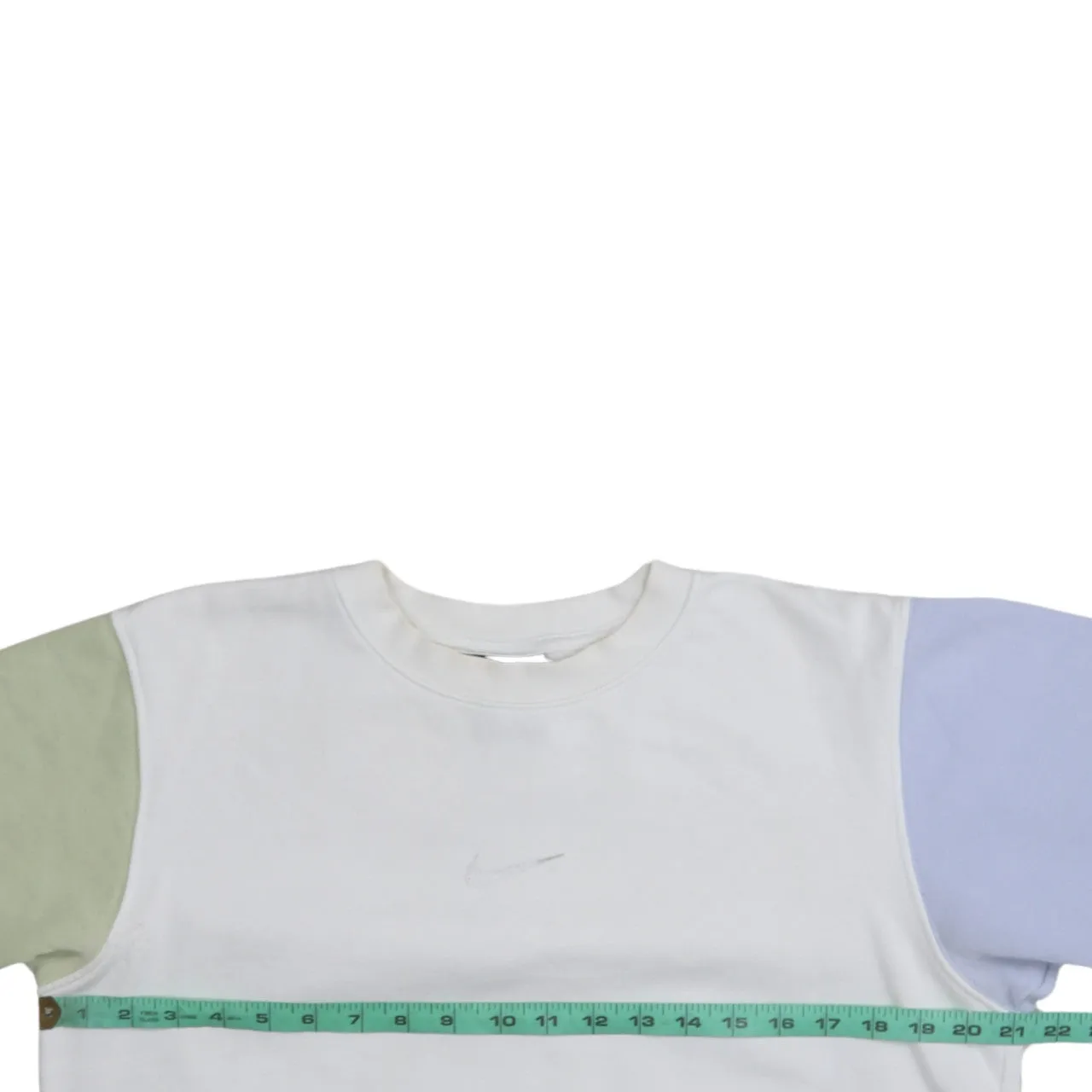 Nike White Colourblock Sweatshirt Men's XSmall Embroidered Swoosh Pastel Sleeves Pullover Fleece Top sold by Vintage Club product image thumbnail 5