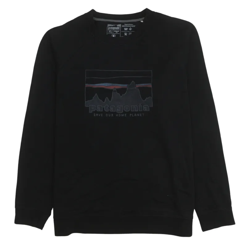 Patagonia Black Sweatshirt Men's XLarge Printed Save Our Home Planet Graphic Pullover Top sold by Vintage Club