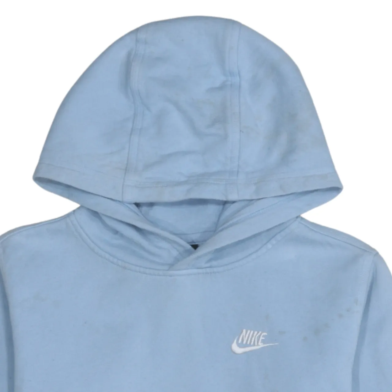 Nike Light Blue Hoodie Men's XLarge Printed Swoosh Logo Front Pocket Pullover Sweatshirt sold by Vintage Club product image thumbnail 3