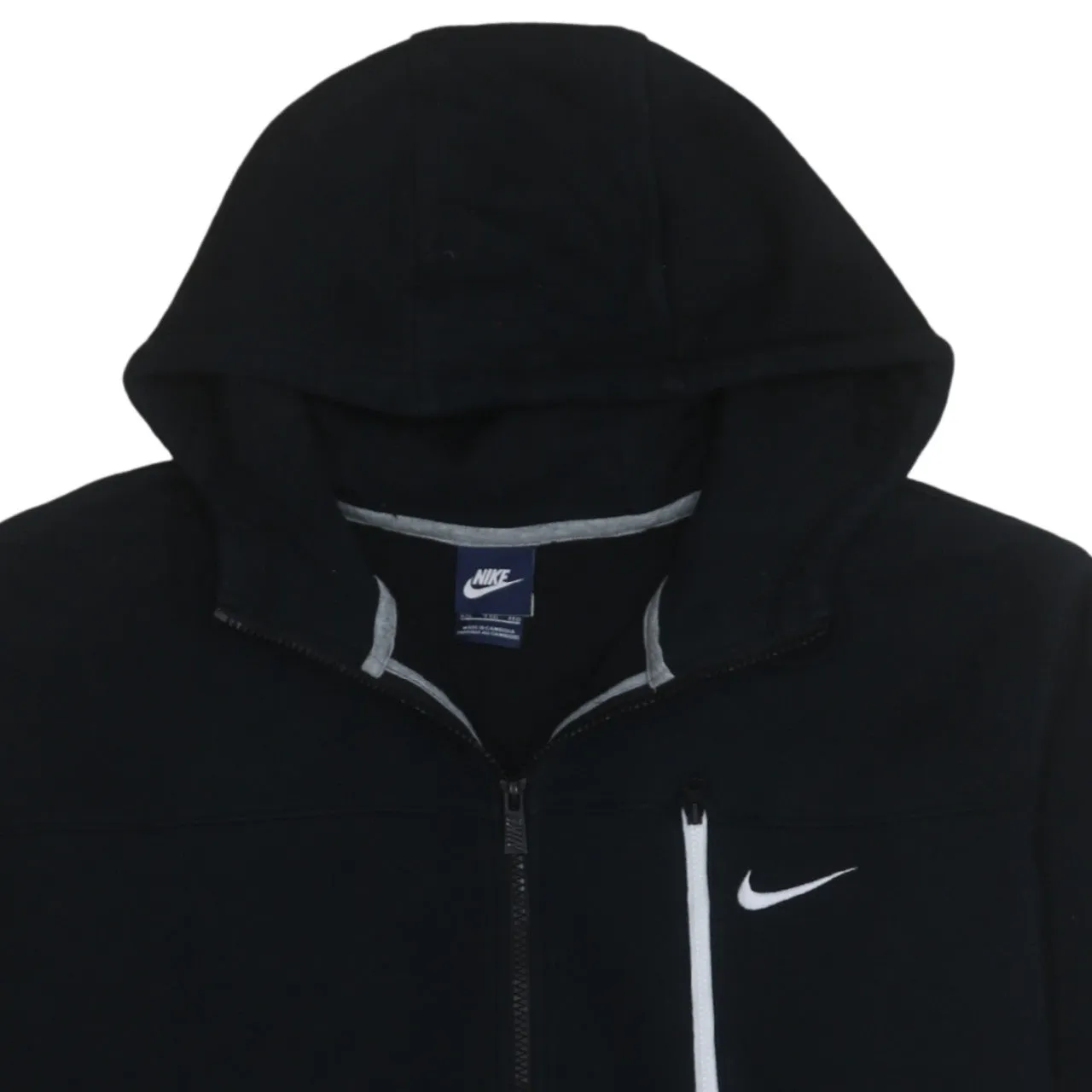 Nike Black Full Zip Hoodie Women’s XXLarge Embroidered Swoosh Chest Zip Pocket Sweatshirt sold by Vintage Club product image thumbnail 3