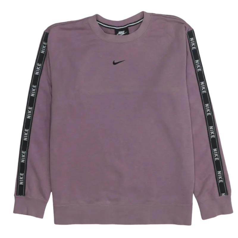 Nike Mauve Pink Sweatshirt Men's Small Embroidered Swoosh Branded Sleeve Tape Pullover sold by Vintage Club