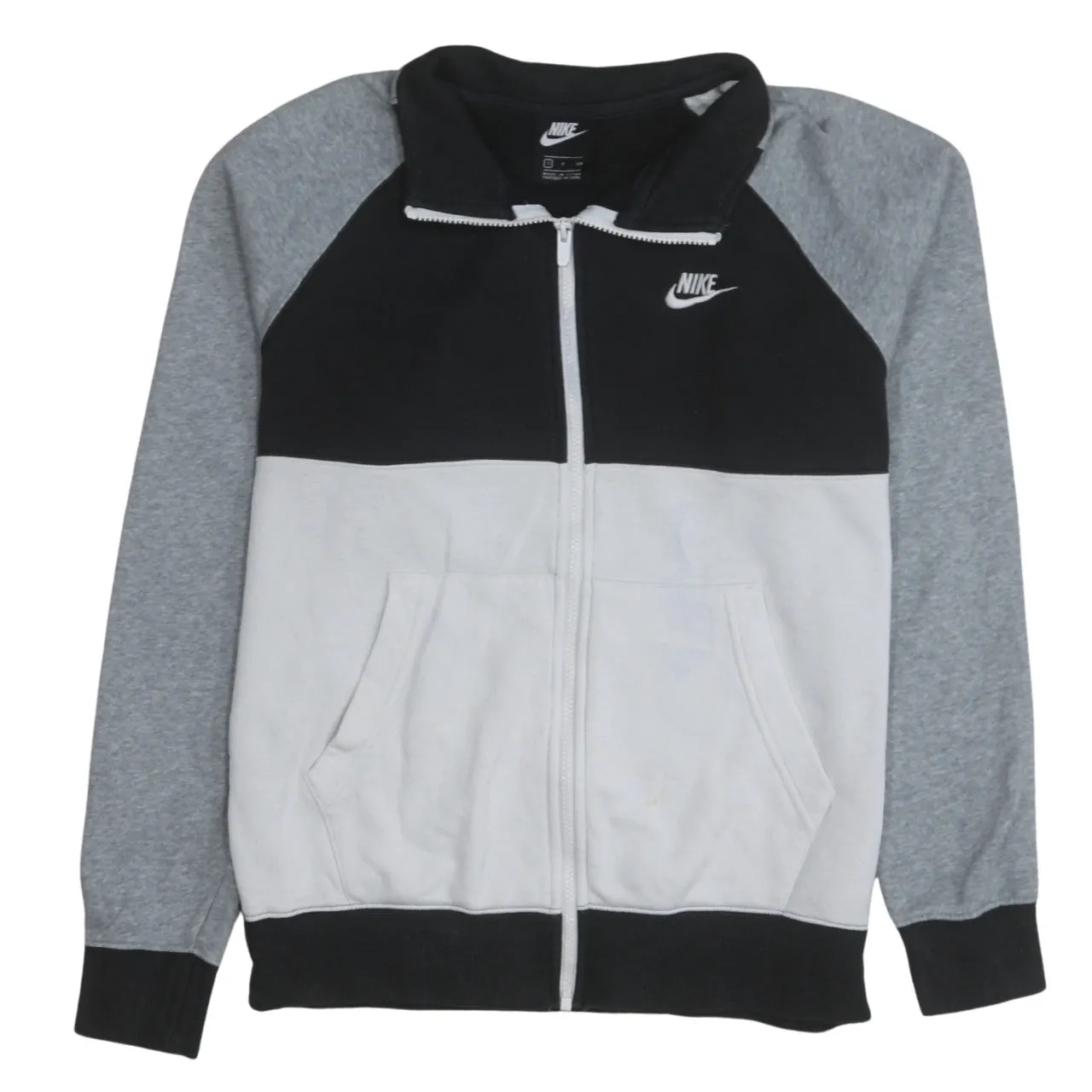 Nike Black Grey Full Zip Sweatshirt Women's XXLarge Embroidered Swoosh Pockets Pullover Top sold by Vintage Club