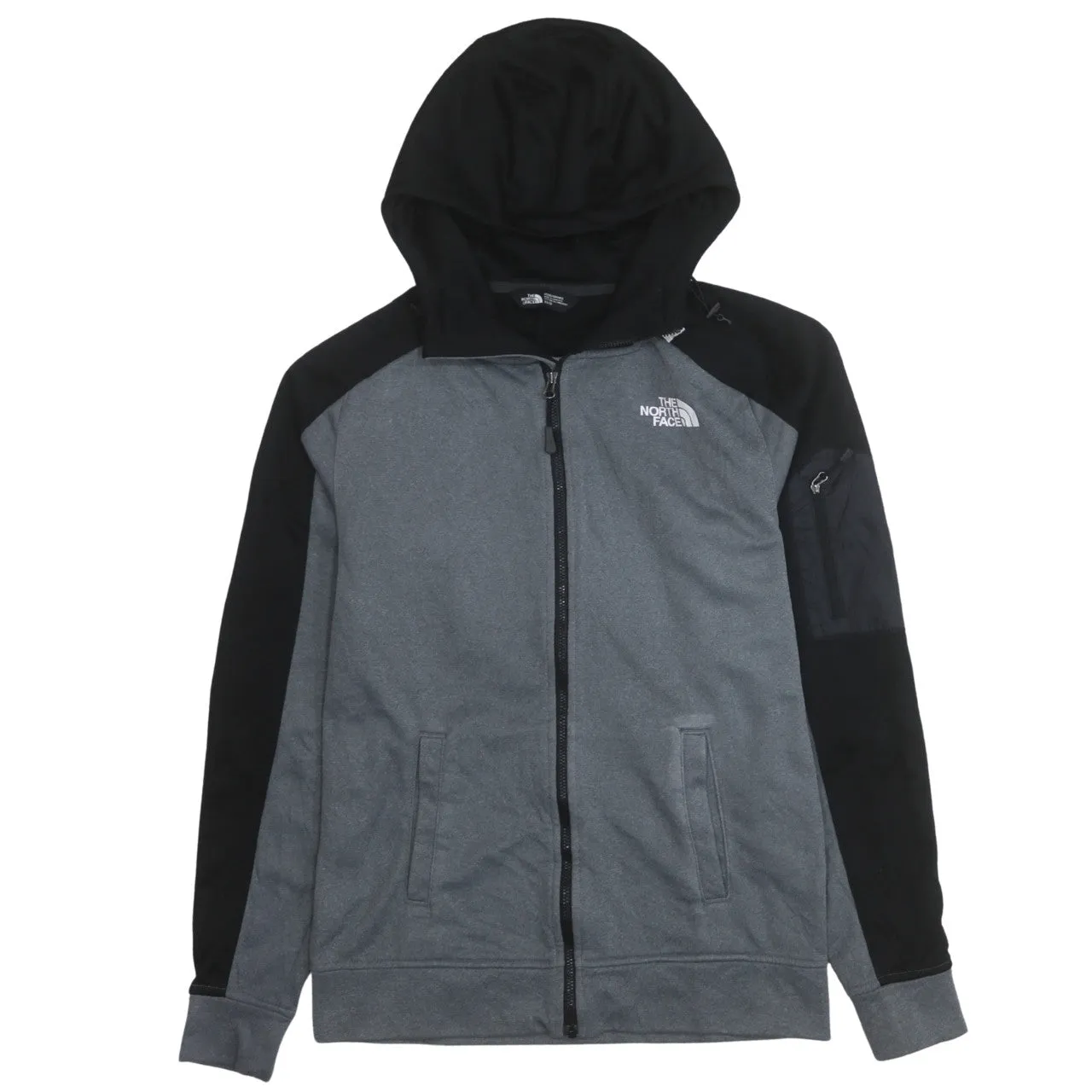 The North Face Grey Black Hoodie Men's XSmall Full Zip Embroidered Logo Pockets Fleece Top sold by Vintage Club