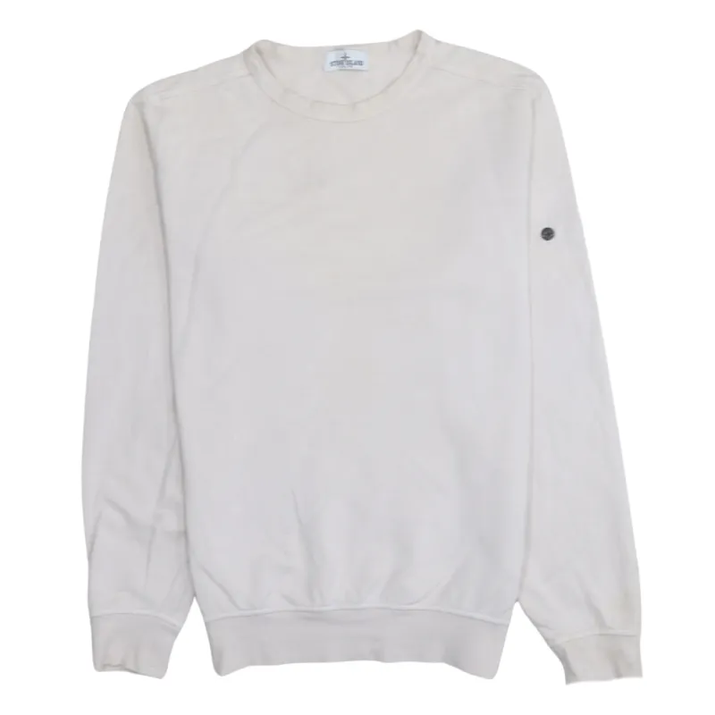 Stone Island Off White Sweatshirt Men’s Medium Badge Sleeve Crewneck Pullover Jumper sold by Vintage Club