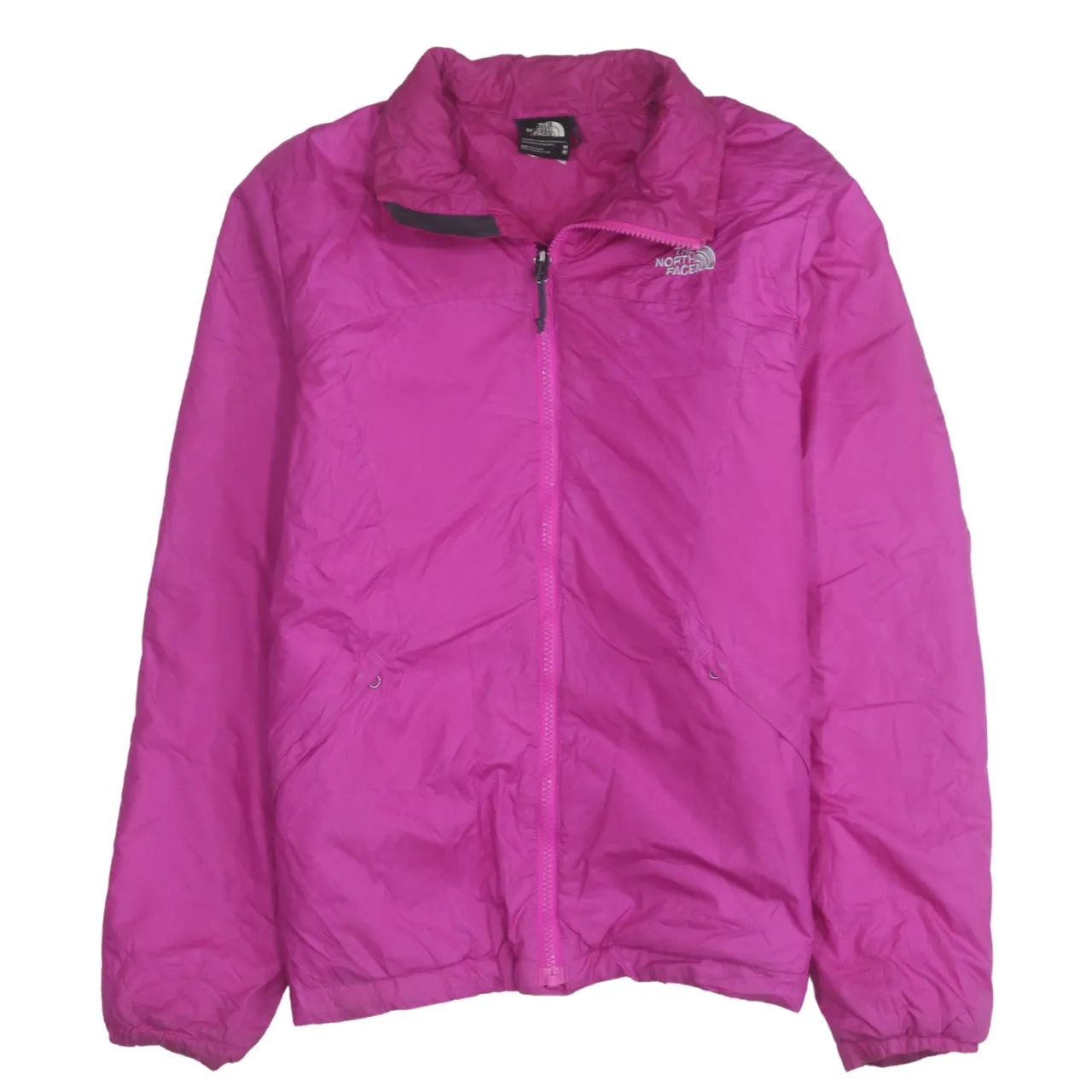 The North Face Pink Windbreaker Jacket Women's Medium Full Zip Embroidered Logo Pockets Outerwear sold by Vintage Club