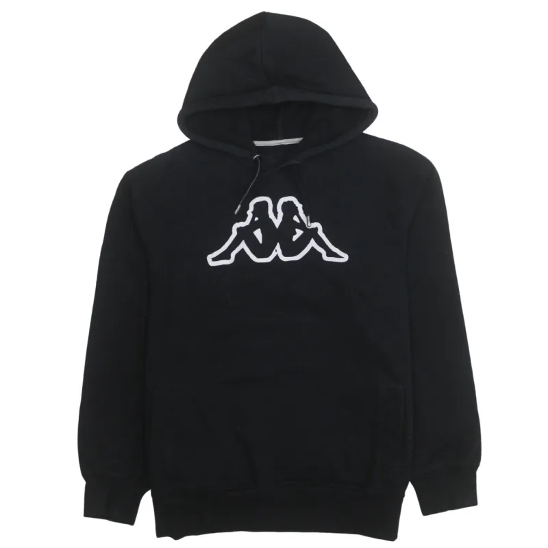 Kappa Black Hoodie Men's Small Large Omini Logo Front Pocket Pullover Sweatshirt sold by Vintage Club