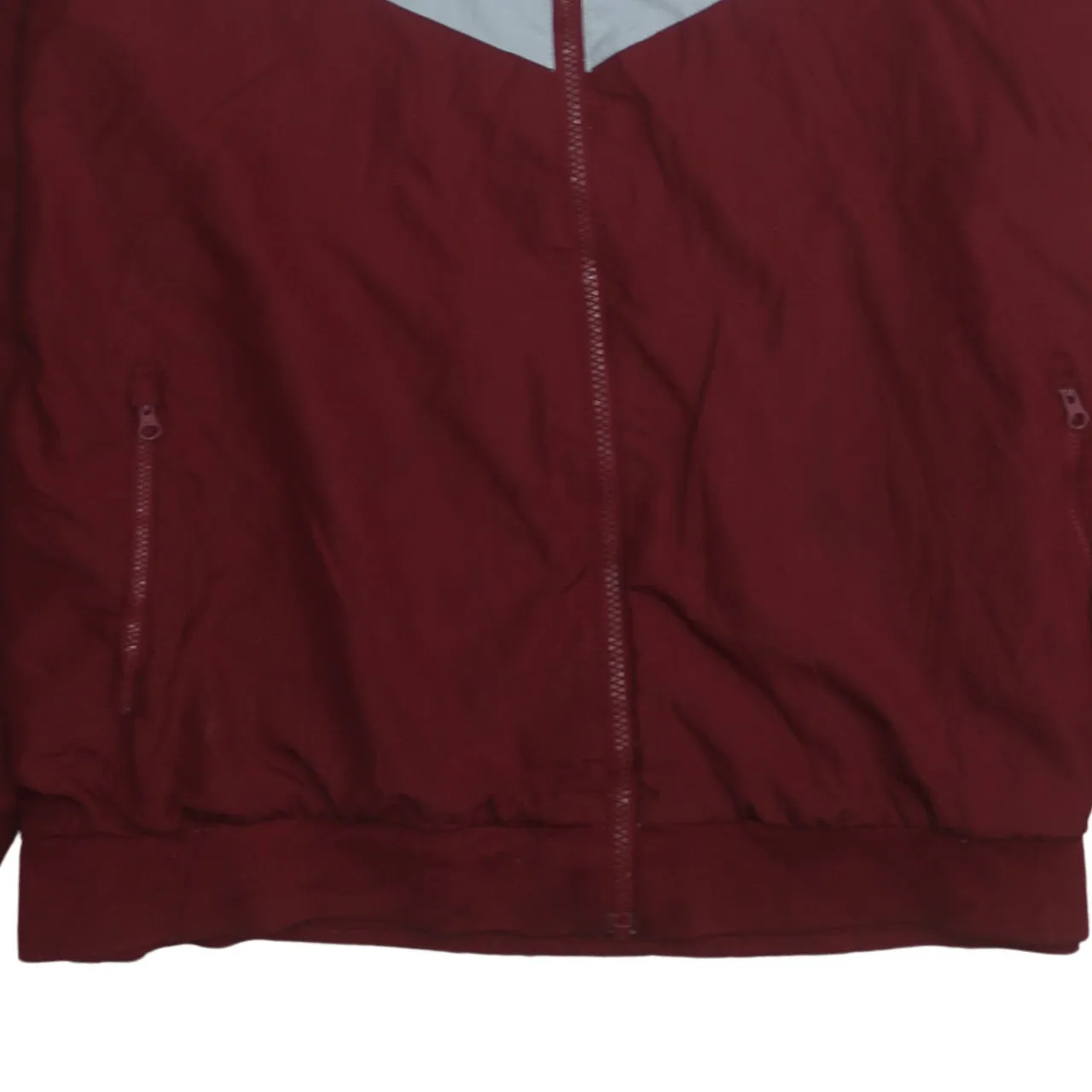 Nike Burgundy Grey Hooded Windbreaker Women’s XXLarge Zip Pockets Printed Air Logo Jacket sold by Vintage Club product image thumbnail 4