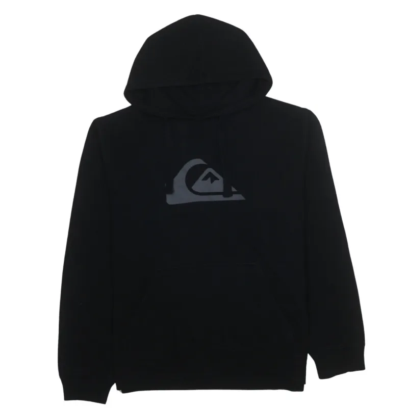 Quiksilver Black Hoodie Women’s Large Printed Chest Logo Drawstring Pullover Sweatshirt sold by Vintage Club