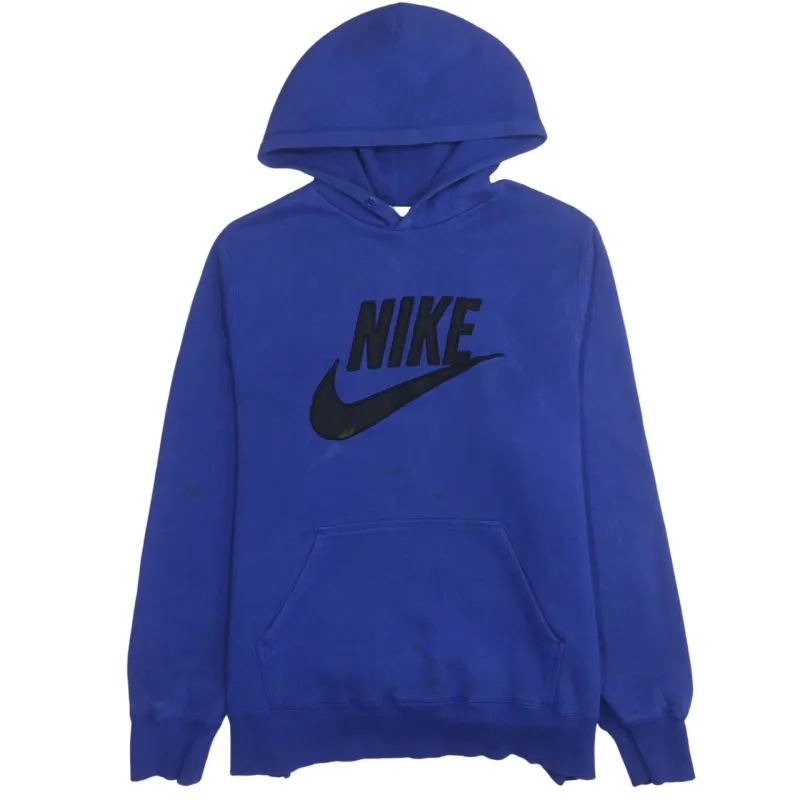 Nike Royal Blue Hoodie Women’s XLarge Printed Logo Front Pocket Pullover Sweatshirt sold by Vintage Club