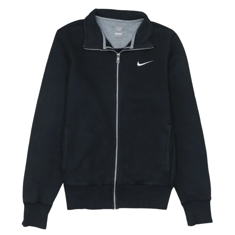 Nike Black Full Zip Sweatshirt Men's Small Embroidered Swoosh Ribbed Hem Pockets Track Top sold by Vintage Club