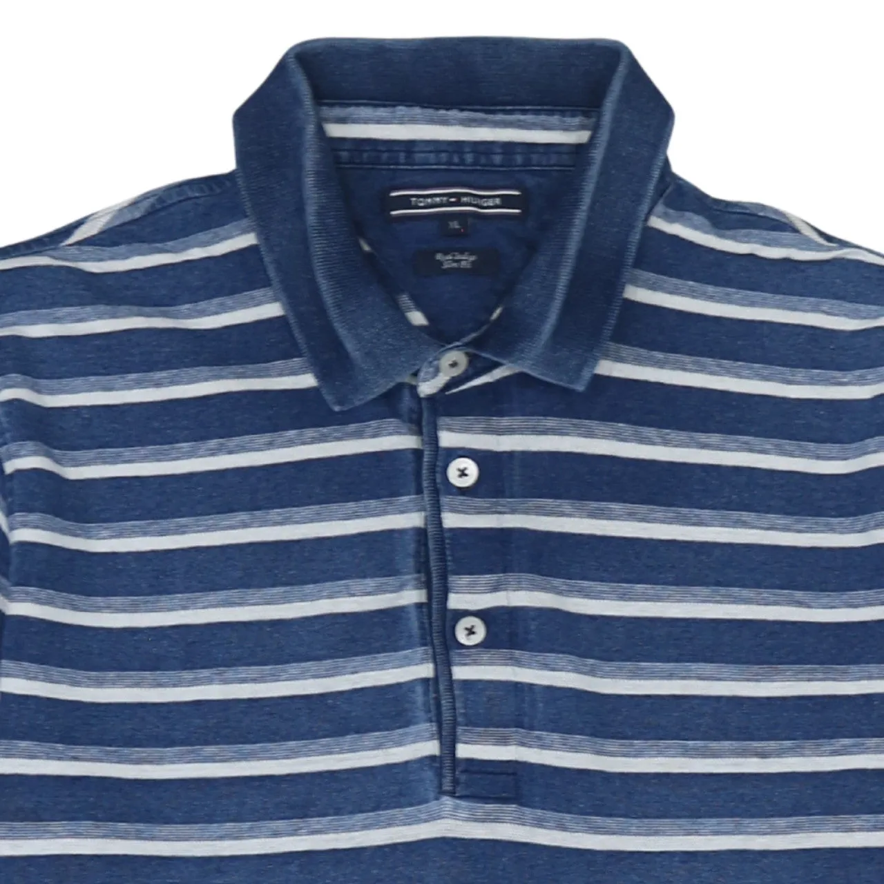 Tommy Hilfiger Navy Blue Striped Polo Shirt Women’s XLarge Short Sleeve Casual Top sold by Vintage Club product image thumbnail 3