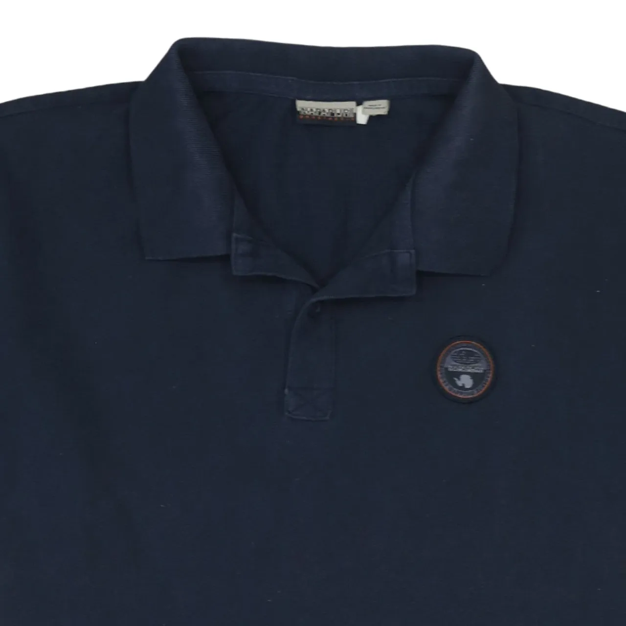 Napapijri Navy Blue Polo Shirt Women’s XXLarge Embroidered Chest Badge Short Sleeve Top sold by Vintage Club product image thumbnail 3