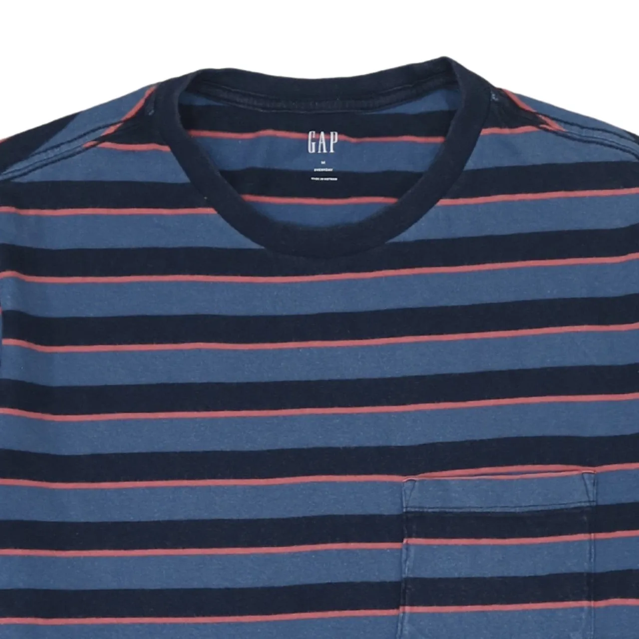 Gap Navy Blue Stripe T Shirt Women’s Medium Chest Pocket Short Sleeve Casual Top sold by Vintage Club product image thumbnail 3