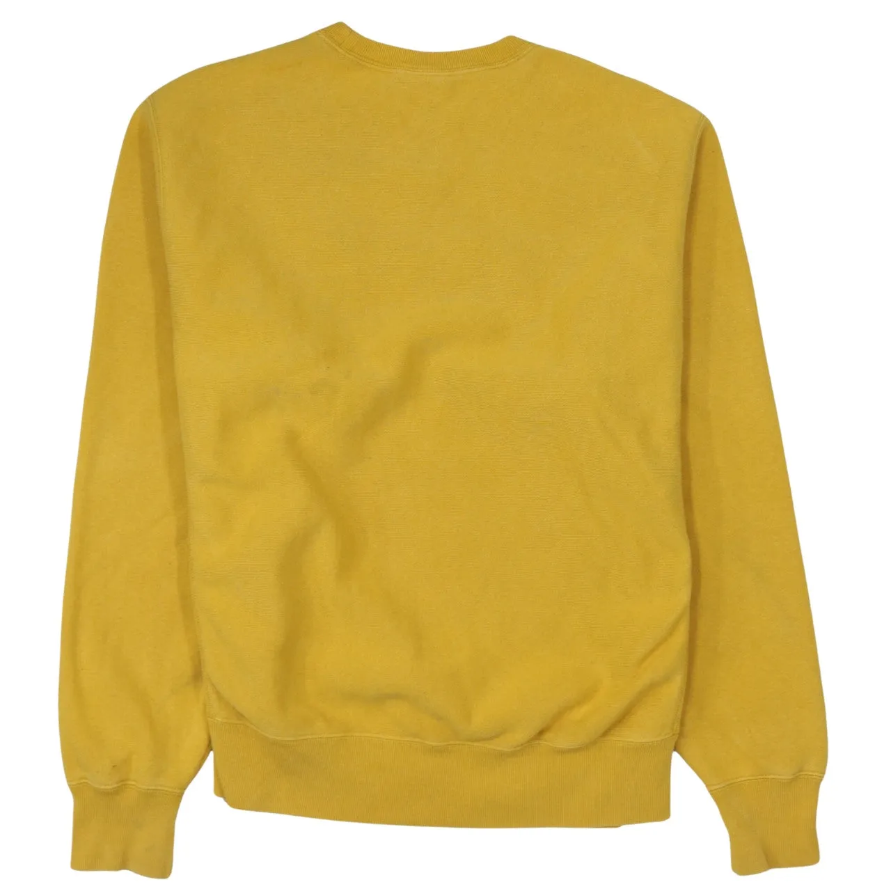 Champion Mustard Yellow Sweatshirt Men's Medium Embroidered Chest Logo Cuff Patch Pullover sold by Vintage Club product image thumbnail 2