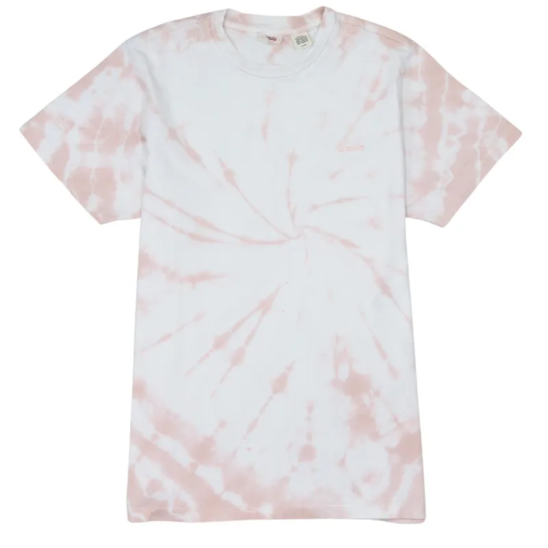 Levi's Pink White Tie Dye T Shirt Men's Small Subtle Chest Logo Casual Top made by Levi's