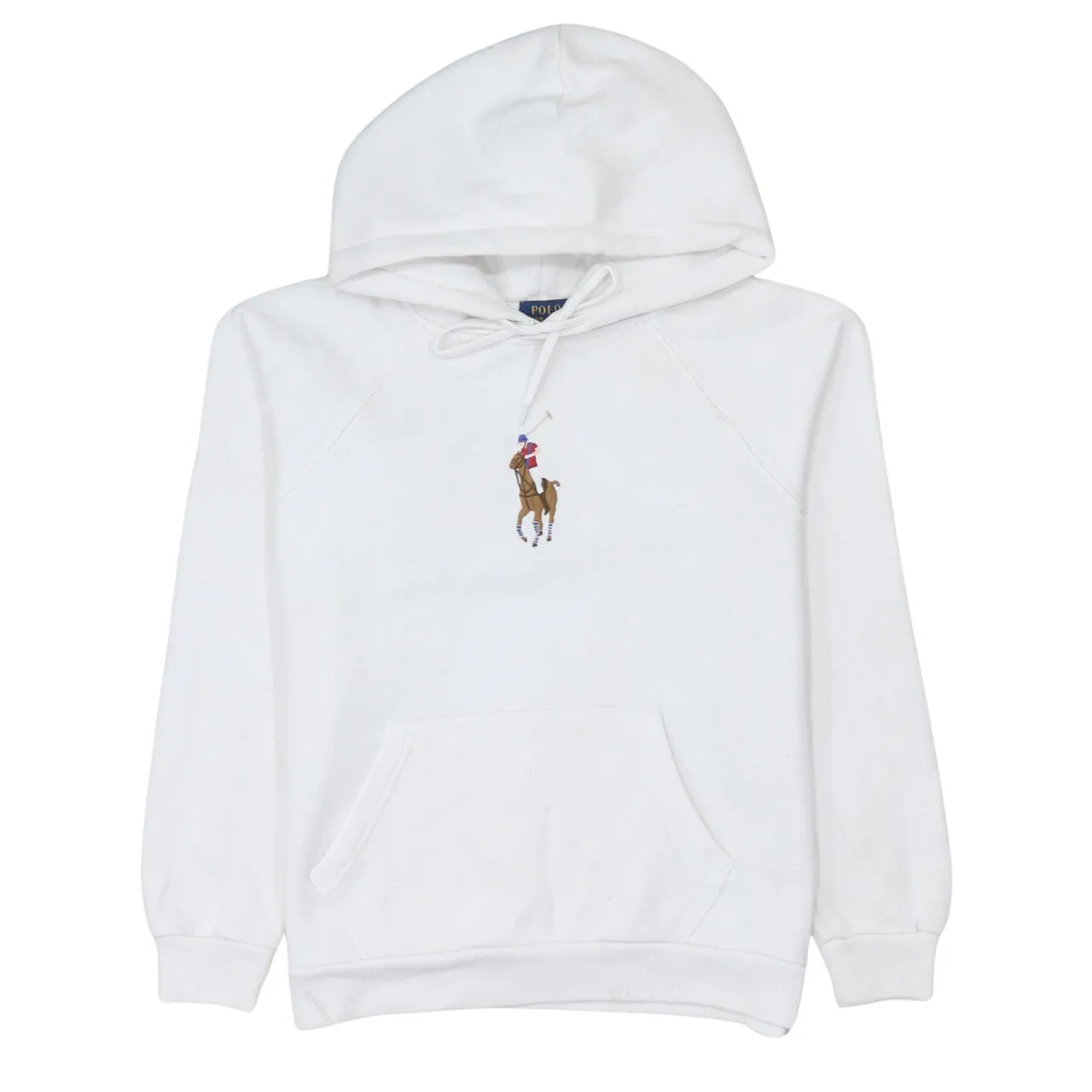 Polo Ralph Lauren White Hoodie Women’s Small Embroidered Large Pony Logo Pocket Pullover Sweatshirt sold by Vintage Club