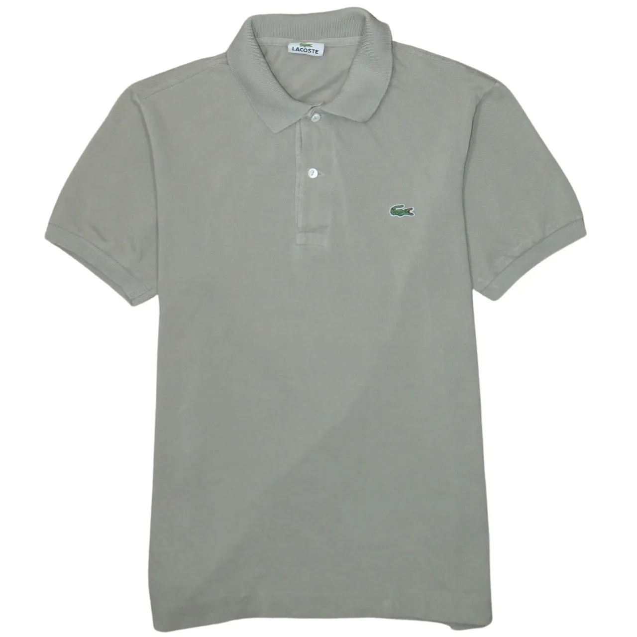Lacoste Grey Polo Shirt Men's Small Embroidered Croc Logo Short Sleeve Cotton Top sold by Vintage Club