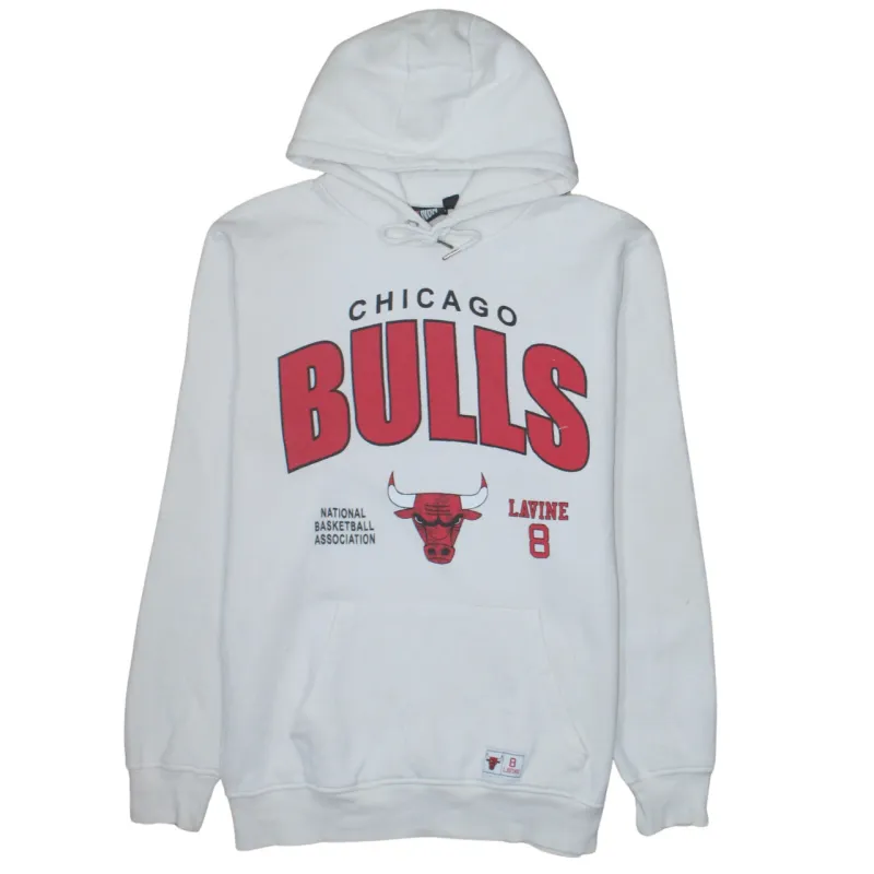 Primark White Hoodie Women’s XLarge Chicago Bulls Lavine 8 Printed Logo Pullover Sweatshirt sold by Vintage Club