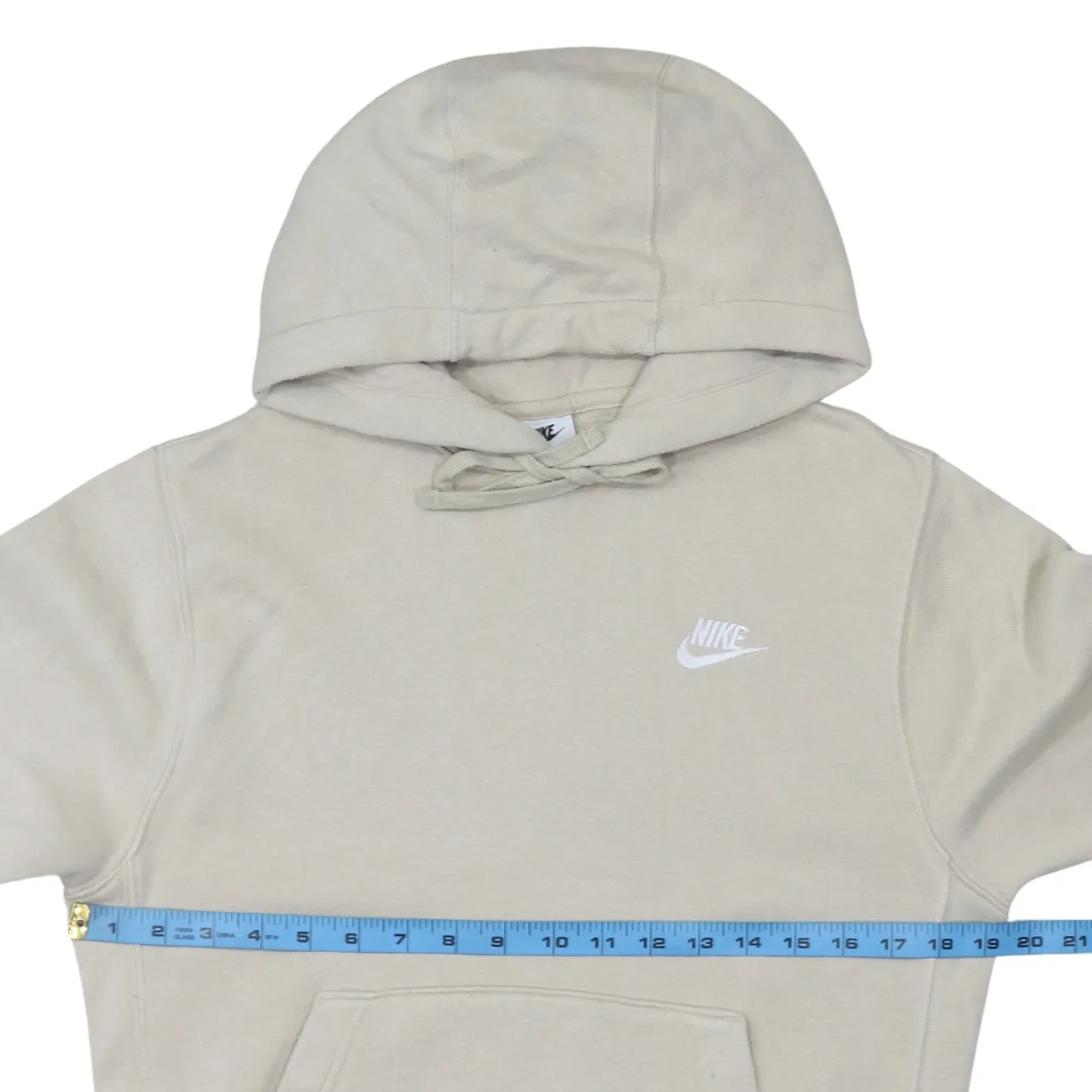 Nike Beige Cream Hoodie Men's XSmall Printed Swoosh Logo Front Pocket Pullover Sweatshirt sold by Vintage Club product image thumbnail 5