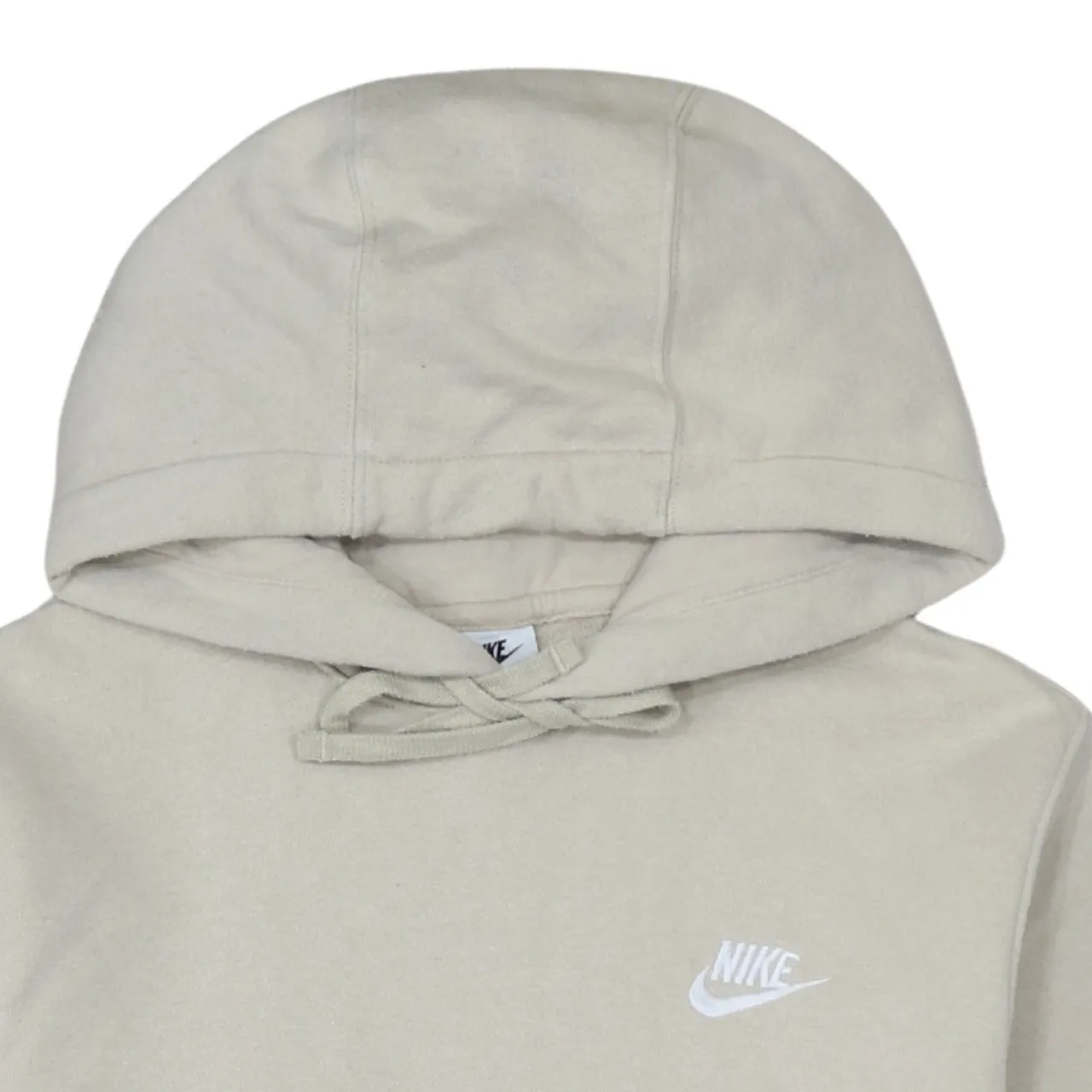 Nike Beige Cream Hoodie Men's XSmall Printed Swoosh Logo Front Pocket Pullover Sweatshirt sold by Vintage Club product image thumbnail 3