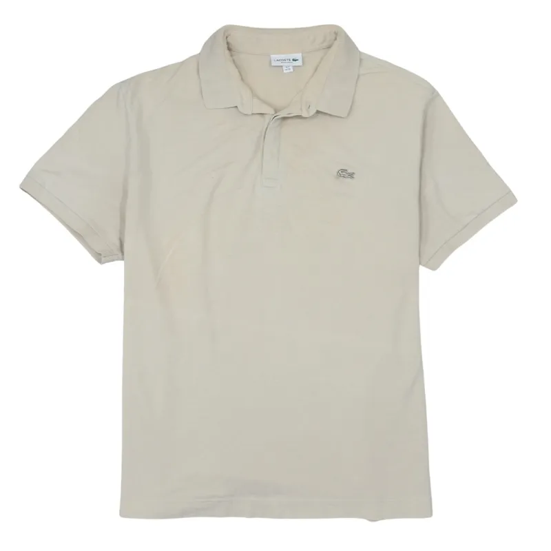 Lacoste Beige Cream Polo Shirt Women’s 3XL Embroidered Croc Logo Short Sleeve Casual Top sold by Vintage Club