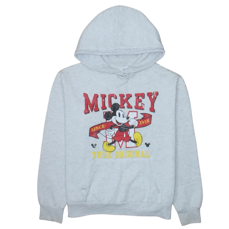 Disney Grey Hoodie Women’s Small Printed Mickey Mouse Graphic Pullover Fleece Sweatshirt sold by Vintage Club