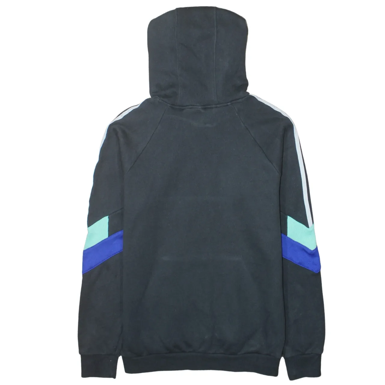 Adidas Black Hoodie Women’s Medium Trefoil Embroidered Logo Three Stripe Sleeves Pullover Sweatshirt sold by Vintage Club product image thumbnail 2