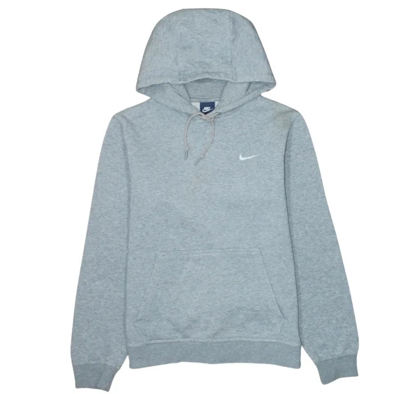 Nike Grey Hoodie Women’s Medium Embroidered Swoosh Drawstring Hood Front Pocket Sweatshirt sold by Vintage Club