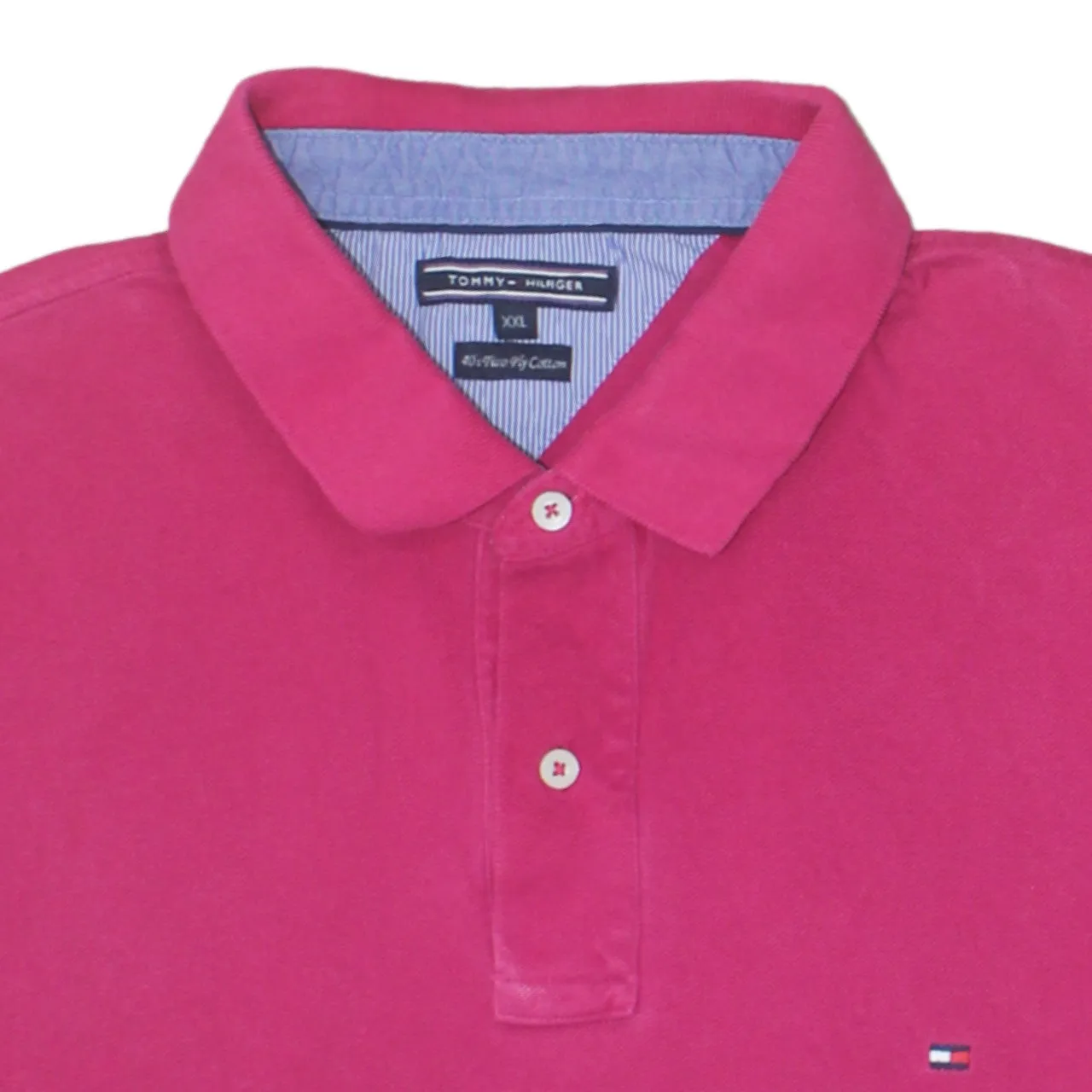 Tommy Hilfiger Fuchsia Pink Polo Shirt Women’s XXLarge Small Flag Logo Short Sleeve Top sold by Vintage Club product image thumbnail 3