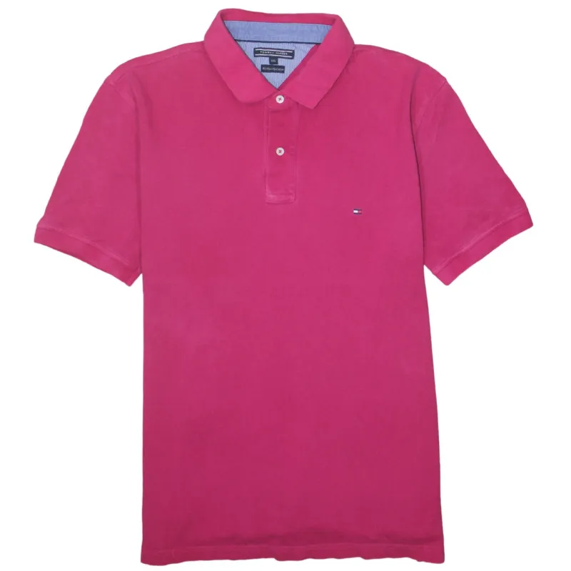 Tommy Hilfiger Fuchsia Pink Polo Shirt Women’s XXLarge Small Flag Logo Short Sleeve Top sold by Vintage Club