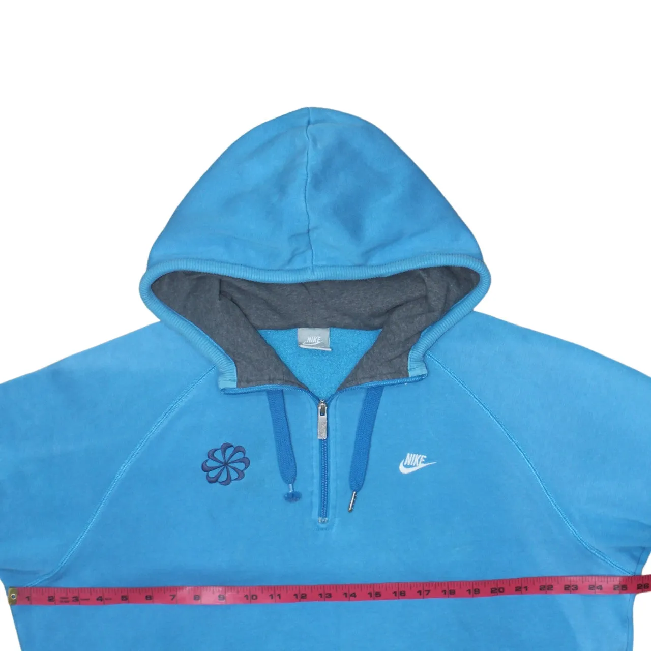 Nike Blue Half Zip Hoodie Men's XLarge Embroidered Swoosh Logo Front Pouch Pullover Sweatshirt sold by Vintage Club product image thumbnail 5