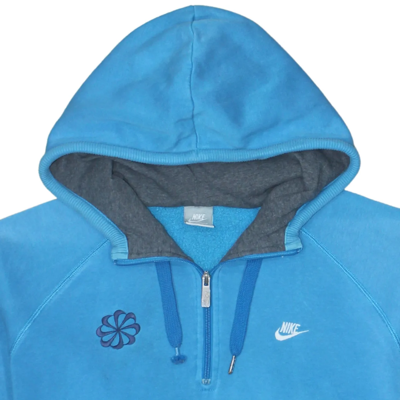 Nike Blue Half Zip Hoodie Men's XLarge Embroidered Swoosh Logo Front Pouch Pullover Sweatshirt sold by Vintage Club product image thumbnail 3