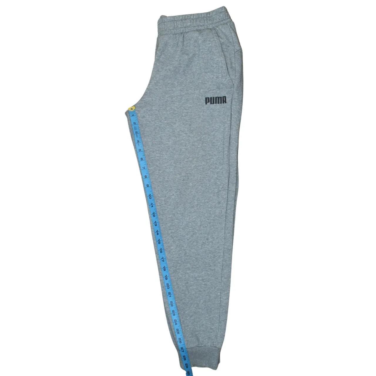 Puma Light Grey Joggers Men's Large Printed Logo Elasticated Cuffs Fleece Sweatpants sold by Vintage Club product image thumbnail 5