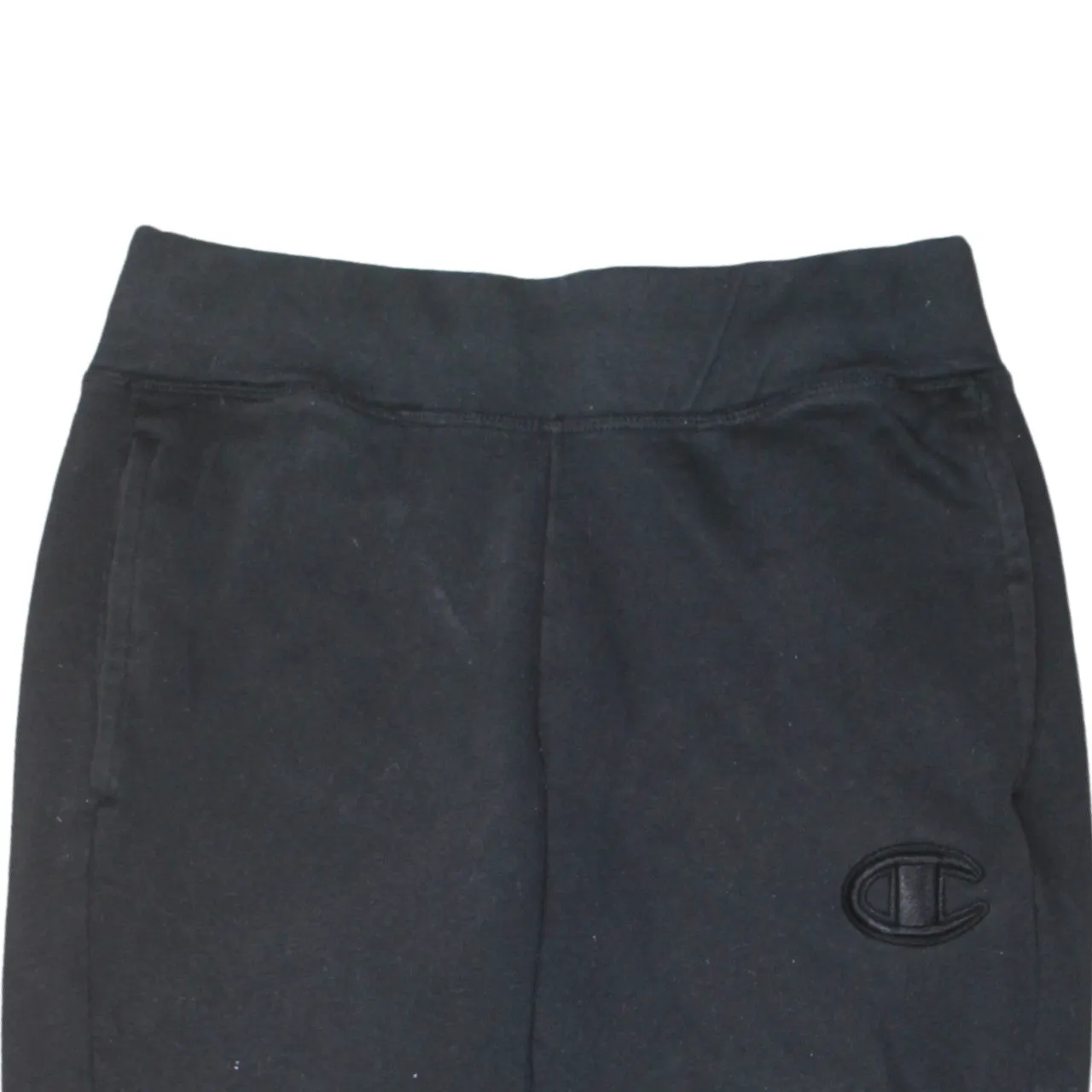 Champion Black Joggers Men's 30 Elasticated Waist Cuffed Hem Embroidered Logo Sweatpants sold by Vintage Club product image thumbnail 3