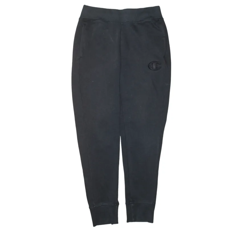 Champion Black Joggers Men's 30 Elasticated Waist Cuffed Hem Embroidered Logo Sweatpants sold by Vintage Club