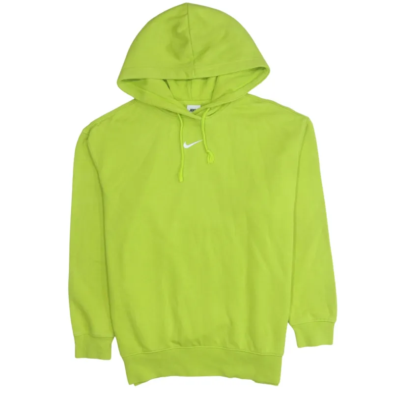 Nike Lime Green Hoodie Men's Small Embroidered Swoosh Drawstring Hood Pullover Sweatshirt sold by Vintage Club