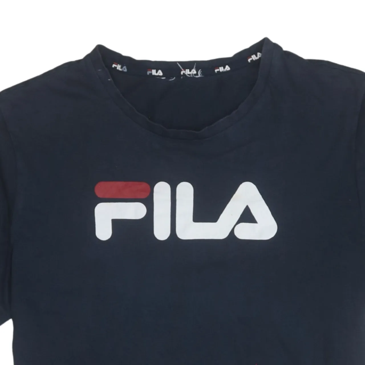 Fila Navy Blue T Shirt Men's Medium Printed Big Logo Crewneck Casual Top Tee sold by Vintage Club product image thumbnail 3